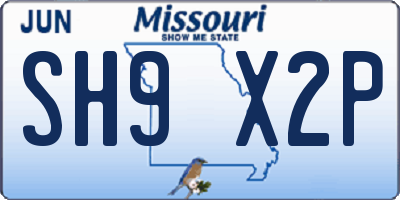 MO license plate SH9X2P