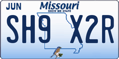 MO license plate SH9X2R