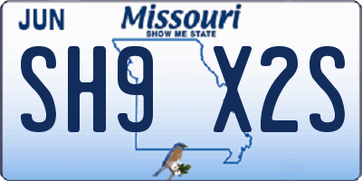 MO license plate SH9X2S