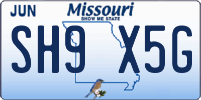 MO license plate SH9X5G