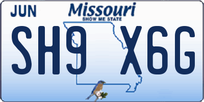 MO license plate SH9X6G