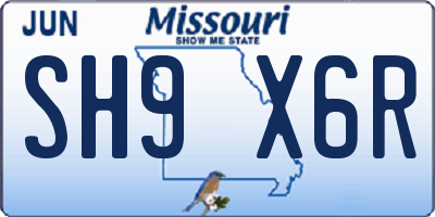 MO license plate SH9X6R