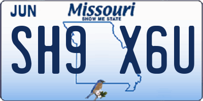 MO license plate SH9X6U