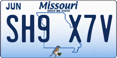MO license plate SH9X7V
