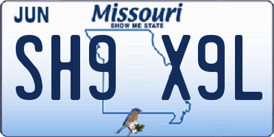 MO license plate SH9X9L