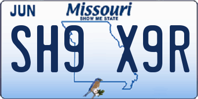 MO license plate SH9X9R