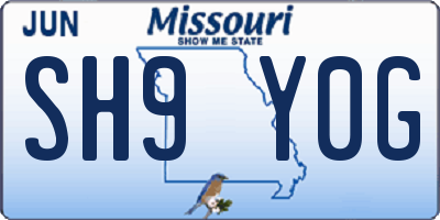 MO license plate SH9Y0G