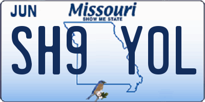 MO license plate SH9Y0L