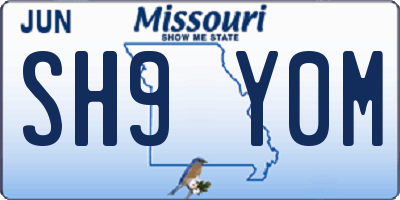 MO license plate SH9Y0M
