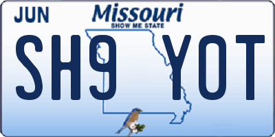 MO license plate SH9Y0T