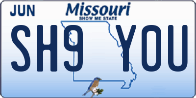 MO license plate SH9Y0U