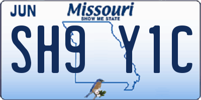 MO license plate SH9Y1C
