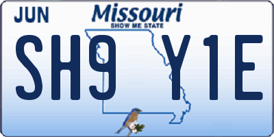 MO license plate SH9Y1E