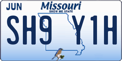 MO license plate SH9Y1H