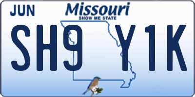 MO license plate SH9Y1K