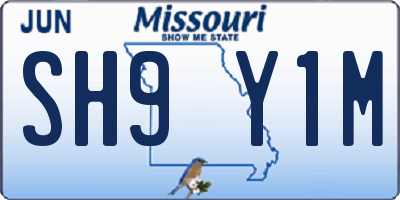 MO license plate SH9Y1M
