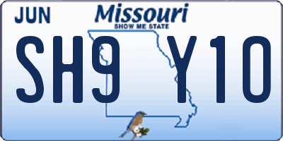 MO license plate SH9Y1O
