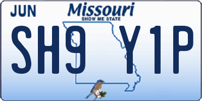MO license plate SH9Y1P