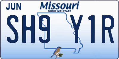 MO license plate SH9Y1R