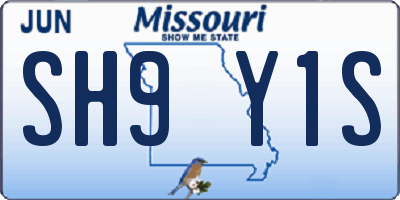 MO license plate SH9Y1S
