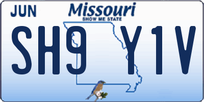 MO license plate SH9Y1V