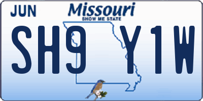 MO license plate SH9Y1W