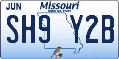 MO license plate SH9Y2B