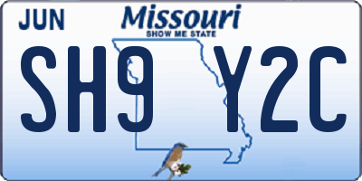 MO license plate SH9Y2C