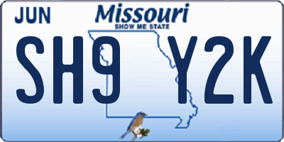 MO license plate SH9Y2K