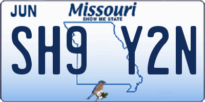 MO license plate SH9Y2N