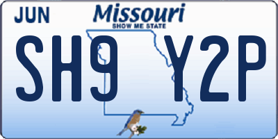 MO license plate SH9Y2P