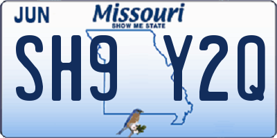 MO license plate SH9Y2Q