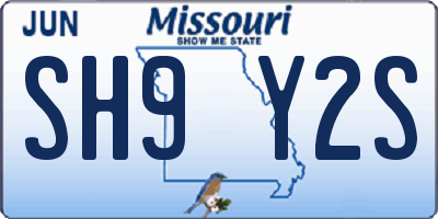 MO license plate SH9Y2S
