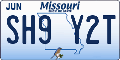 MO license plate SH9Y2T