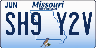 MO license plate SH9Y2V