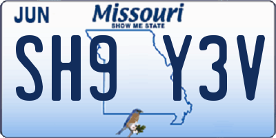 MO license plate SH9Y3V