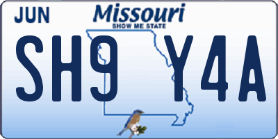 MO license plate SH9Y4A