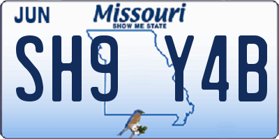 MO license plate SH9Y4B
