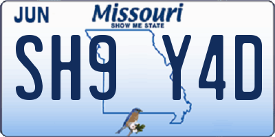MO license plate SH9Y4D