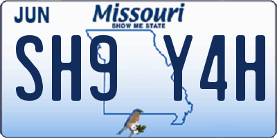 MO license plate SH9Y4H