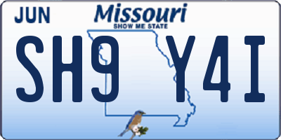 MO license plate SH9Y4I