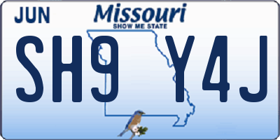 MO license plate SH9Y4J
