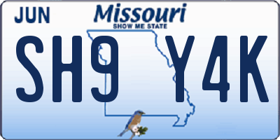MO license plate SH9Y4K