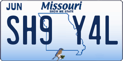 MO license plate SH9Y4L