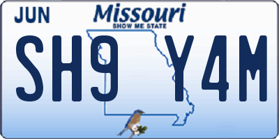 MO license plate SH9Y4M