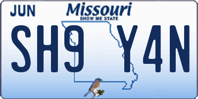 MO license plate SH9Y4N