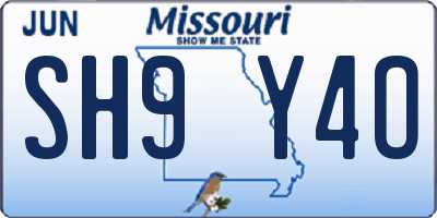 MO license plate SH9Y4O
