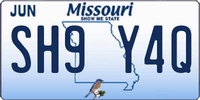 MO license plate SH9Y4Q
