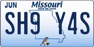 MO license plate SH9Y4S