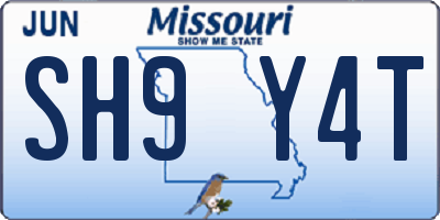 MO license plate SH9Y4T